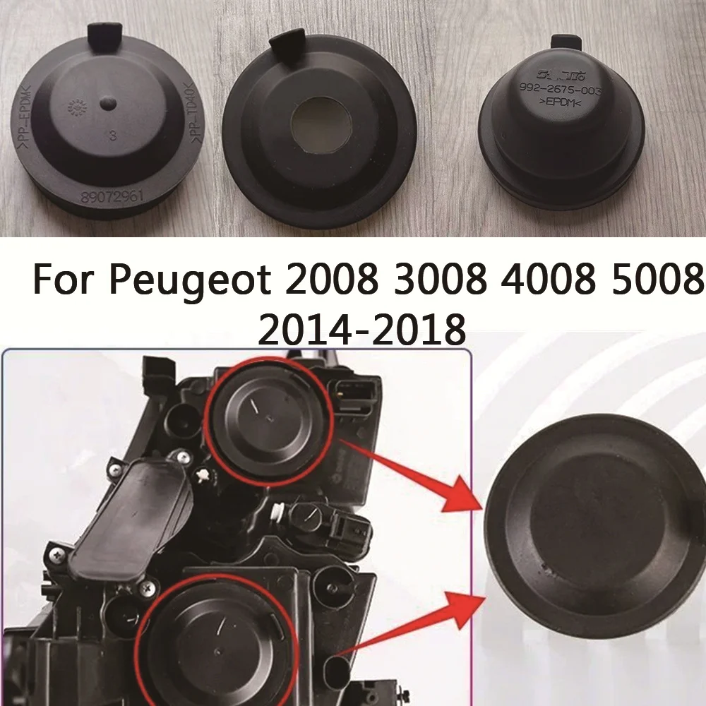 For Peugeot 2008 2014-2018 3008 4008 5008 Low High Beam Headlight Dust Cover Seal Cap Rubber Waterproof Headlamp Rear Lid 1PCS