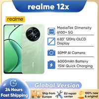 realme 12x 5G Smartphone MediaTek Dimensity 6100+ 6.83'' 120Hz OLCD Display 5000mAh Battery 50MP AI Camera NFC Global Version