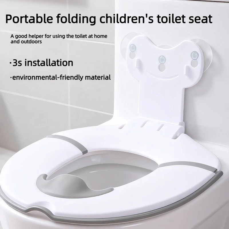 Outdoor Toilet Seat Gasket Seat Ring for Male & Female Babies Foldable and Portable Universal Children Splash Proof Toilet Seat
