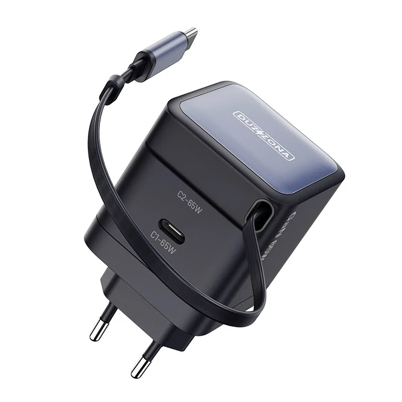 

Luxmoc 65W Retractable Cable Fast Charger PD GaN Type-C Charging Charger Cable Charger All In One Charging Head