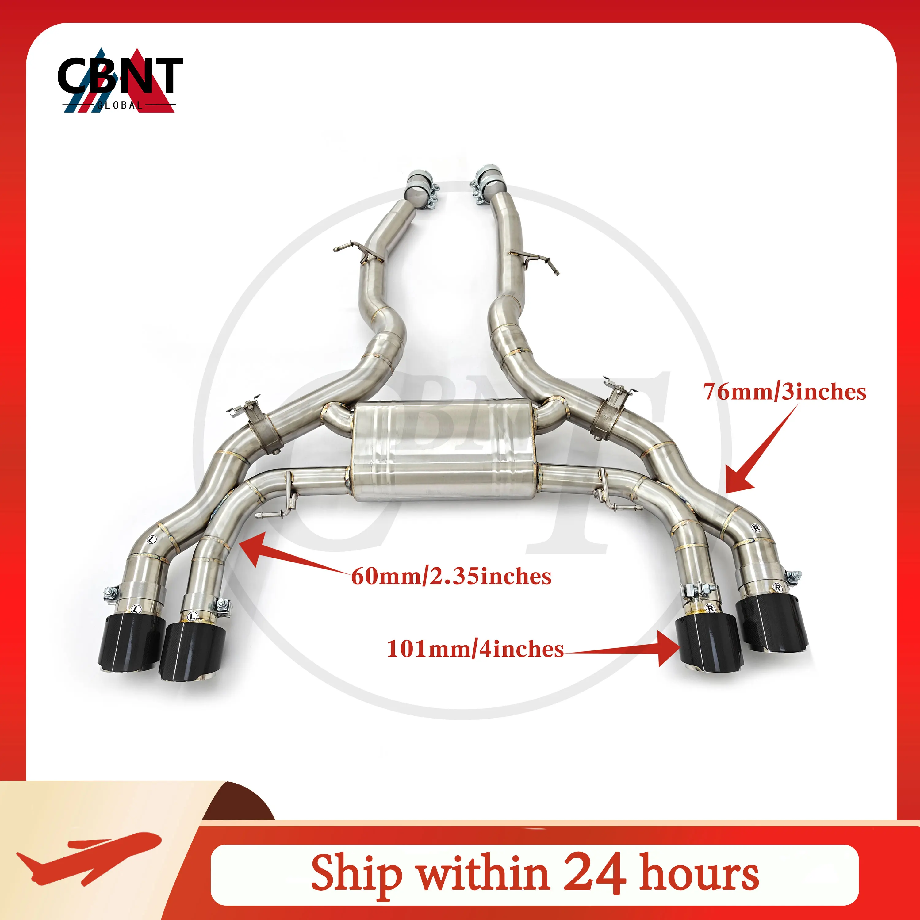 

CBNT Valvetronic Exhaust Axle-back for BMW X3M F97 X4M F98 S58 3.0T SS304 Stainless Steel Performance Exhaust System with Valve