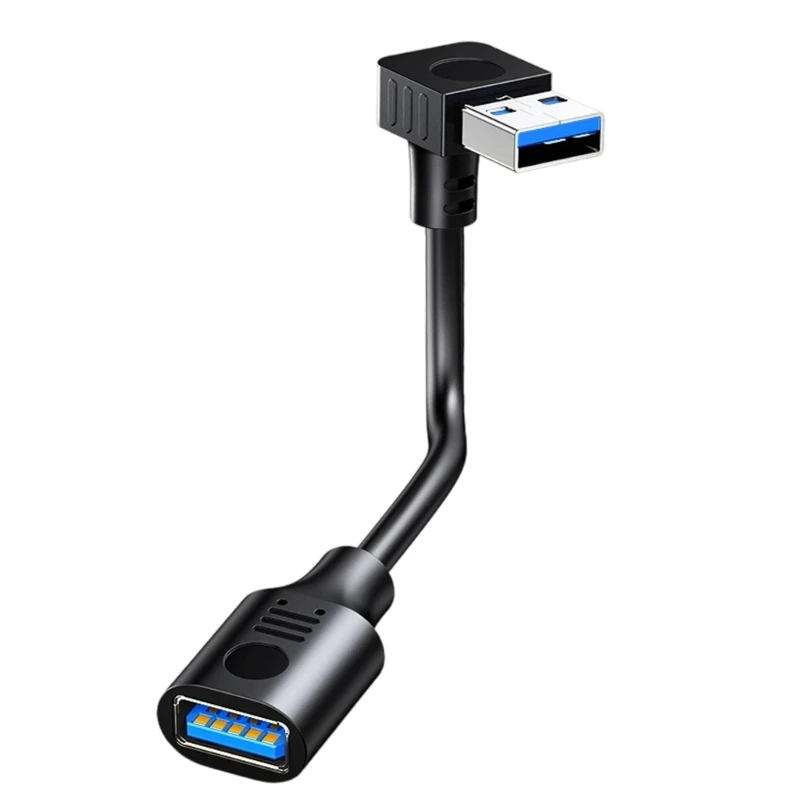 USB Angled Male to Female Adapter Cable Compact Design Fast Speed Transfer