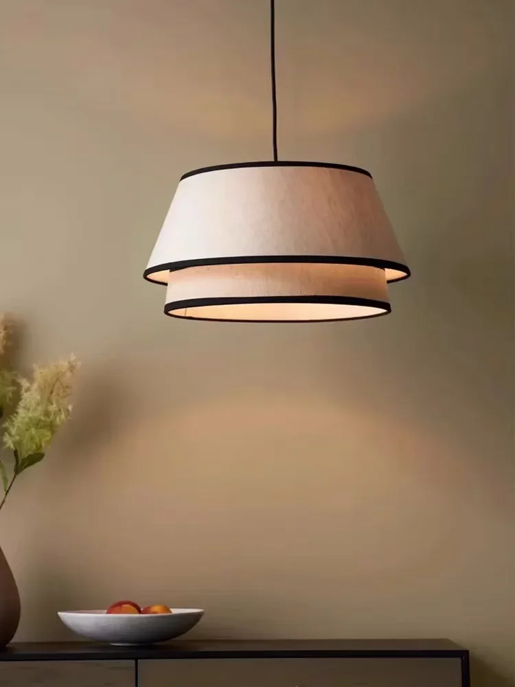 

Modern Fabric Pendant Lights Hotel Restaurant Kitchen Nordic Chandeliers Living Room LED Lights for Home Decor Lustre Fixtures