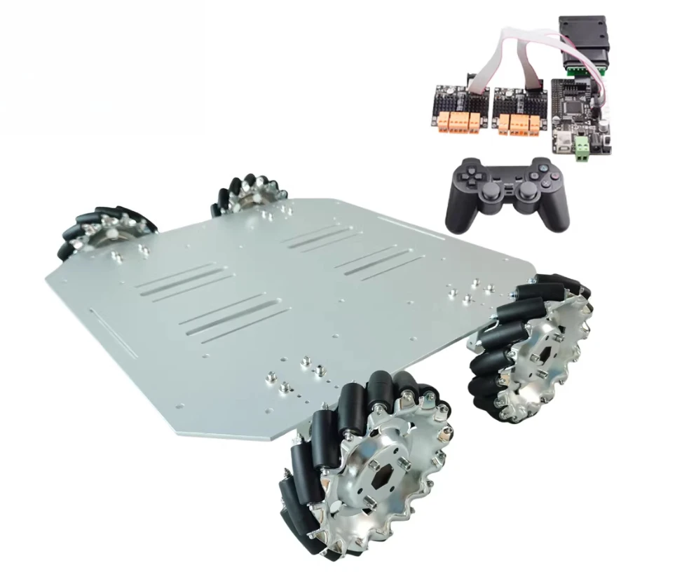 New 70kg Heavy-Duty Mecanum Metal Wheel Trolley Omnidirectional Wheel 24V Motor Mobile Robot Metal Chassis for Research Project