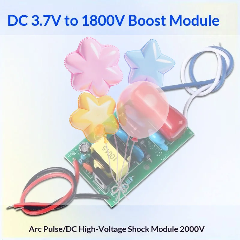 DC-DC Step-up Pulse Voltage Boost Module 3V-4.2V 3.7V to 1500V-2000V 1800V 1Pcs for Home Electronic Repair Work