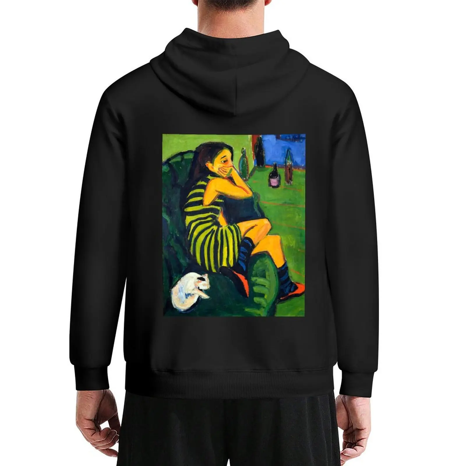 

Vintage Ernst Ludwig Kirchner Artistin (Marzella) - 1910 Fine Art Hoodie japanese style autumn clothes men's coat men's hoodies