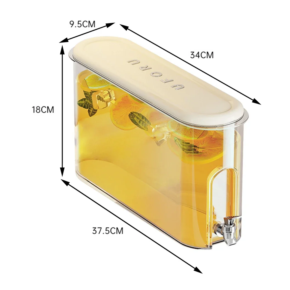 4L Large Capacity Sealed Cold Water Pitcher With Faucet Refrigerator Cold Kettle Iced Beverage Dispenser For Fruit Juices Water