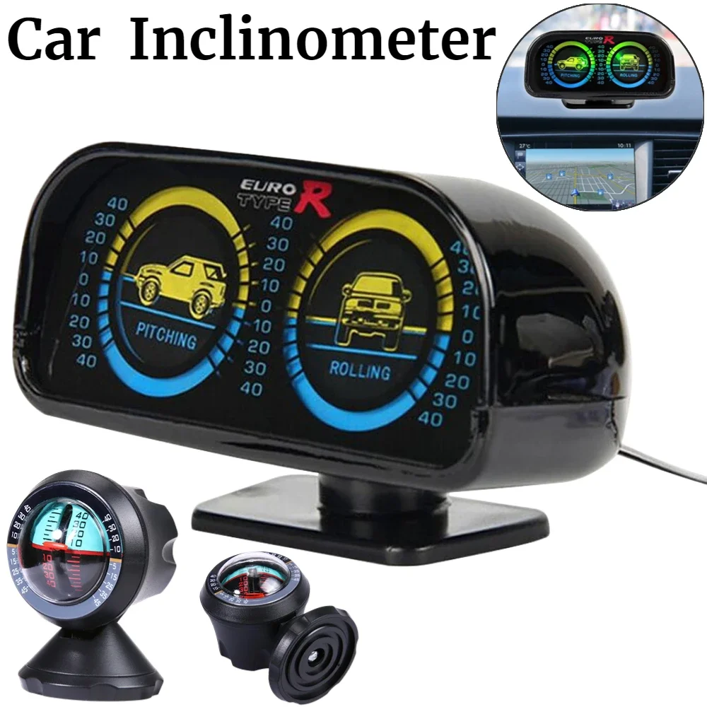 4x4 Car Inclinometer with Backlight Off Road Inclinometer Real-Time Slope Meter Outdoor Car Level Sensor Auto Accessories