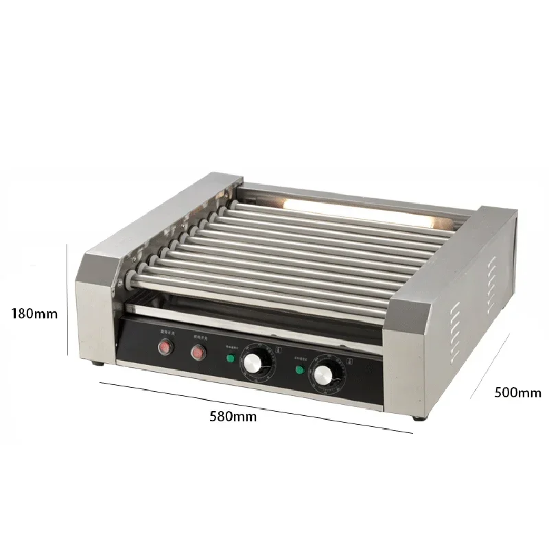 220v Electric Sausage Roaster Commercial Hot Dog Griller Automatic Rotation Hotdog Sausage Barbecue Machine