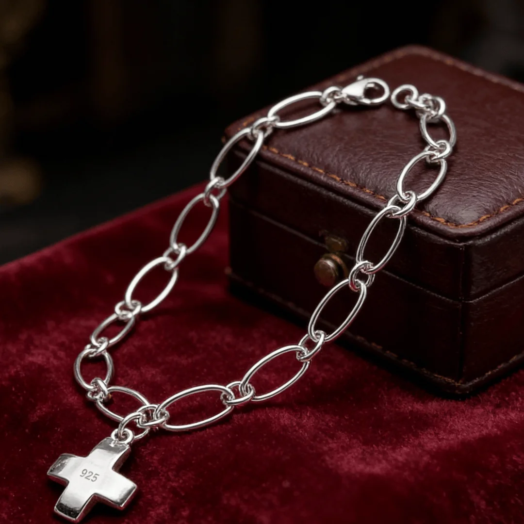 Women'S Affordable Accessories - 人気ブランド 925スターリングシルバー ノーブルクロスブレスレット 女性用 ファッション アクセサリー