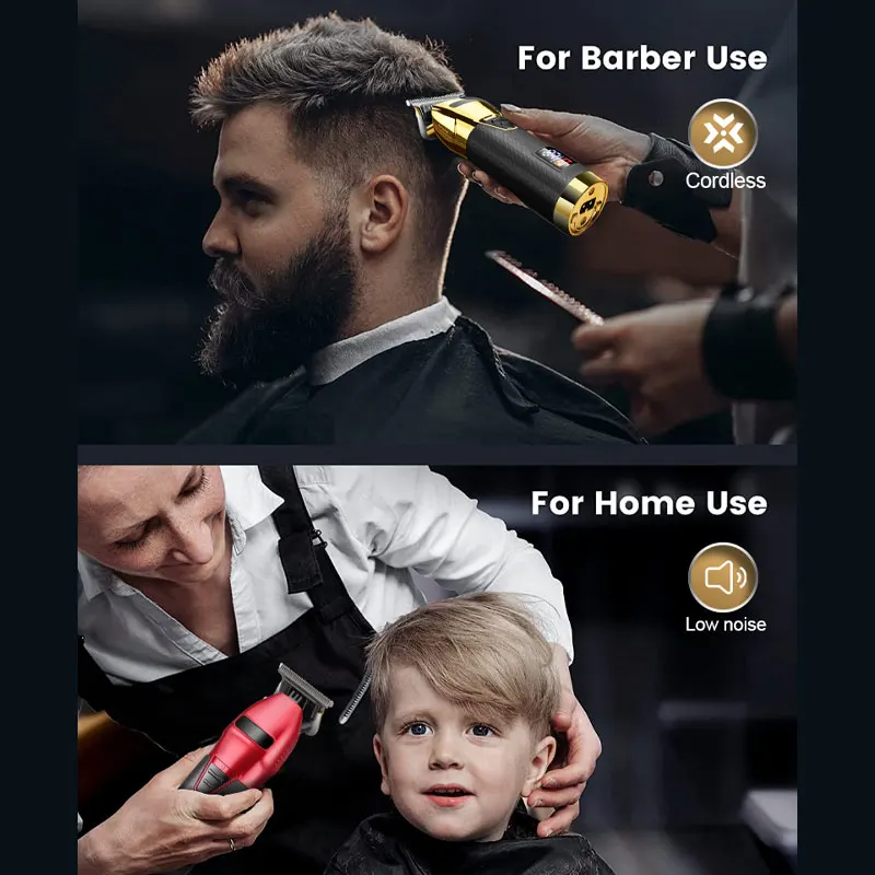 T9 USB Professional Cordless Electric Hair Trimmer para homens, Clipper, Barbeiro, Barbeador, Barba, 0mm, Máquina de corte