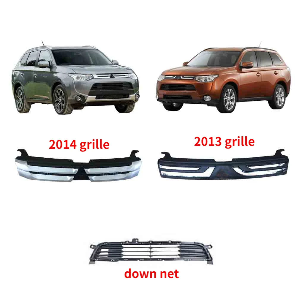 

1 Piece 2013 or 2014 Chrome Grille for Outlander Silver Middle Net for Airtrek Bumper Board Down Net for GF GG 3rd Generation