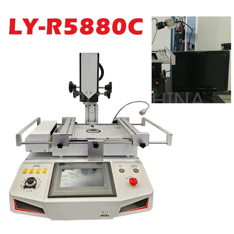 

R5880C Touch Screen BGA Rework Station Hot Air 3 Zones Laptop Game Console Motherboard Chip Repair Soldering Machine 5200W