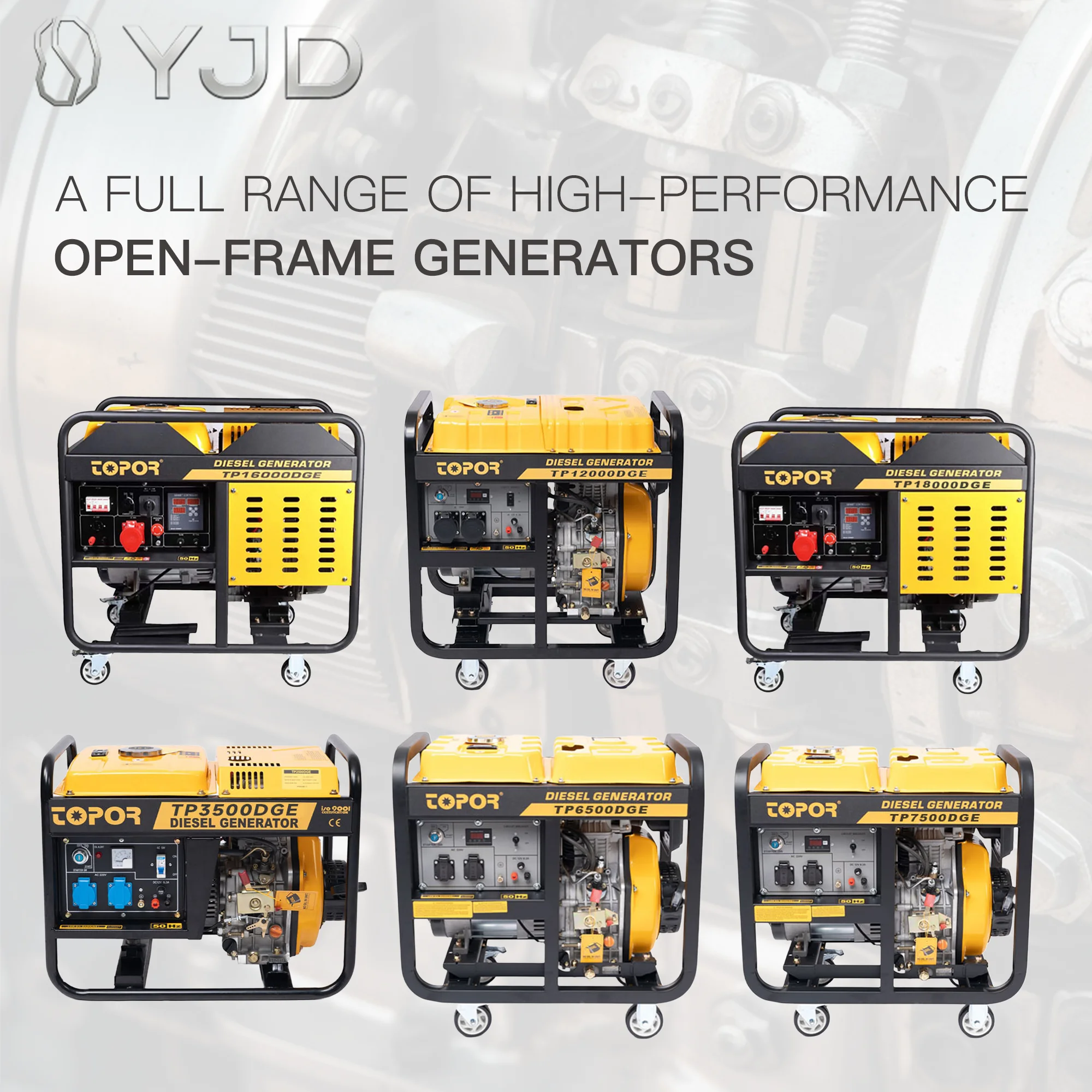 TP9500DGE 6.0KW Diesel Generator Open Frame Electric Start Brushless AVR Portable Type CE Certified 190F Engine 240V