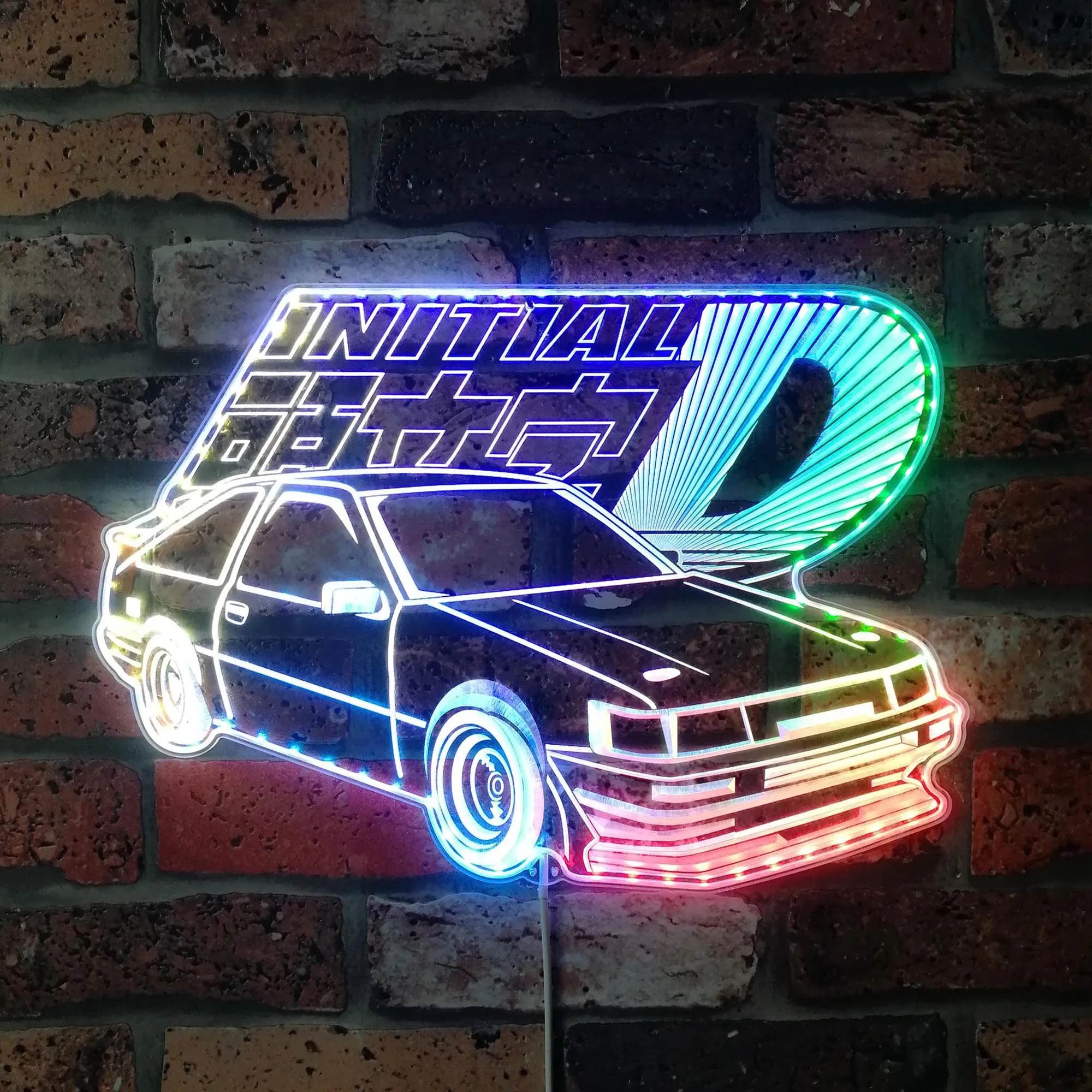 AE86 Dynamic RGB Edge Lit LED Sign, Game Room Decor, Gaming Night Light