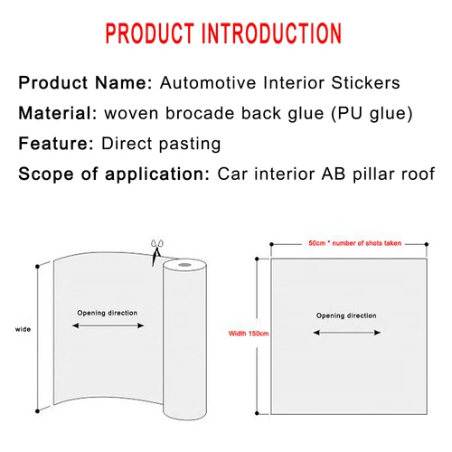 Imagen 2 del producto Pegatinas creativas para interiores de coche estilo JDM, bordado adhesivo, pegatinas de moda para coche, modificación del techo interior, pilares abc