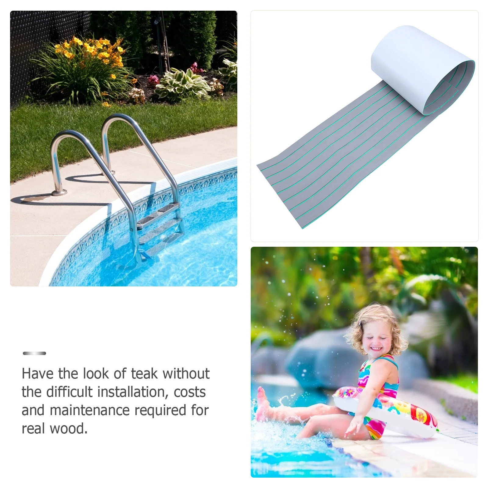 1 لفة إيفا الاصطناعية خشب الساج قارب سطح السفينة وسادة عدم الانزلاق ذاتية اللصق المضادة للانزلاق يخت سطح السفينة حصيرة الأشعة فوق البنفسجية مقاومة الحرارة الملح المياه برهان #1