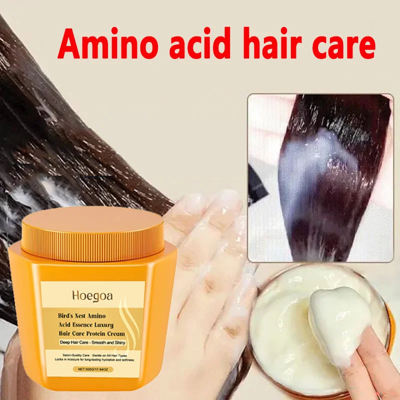 

Аминокислотный увлажняющий восстанавливающий кондиционер для ухода за волосами, кератиновый ремонт, гладкая, блестящая, против разрыва, питательная маска для волос с секущим концом, 500 мл