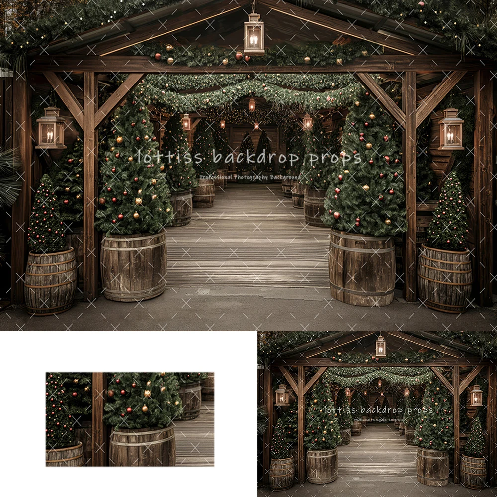 

Twinkle Light Tree Farm Backdrops Kids Baby Photography Props Child Adult Photocall Decors Christmas Forest Entrance Backgrounds