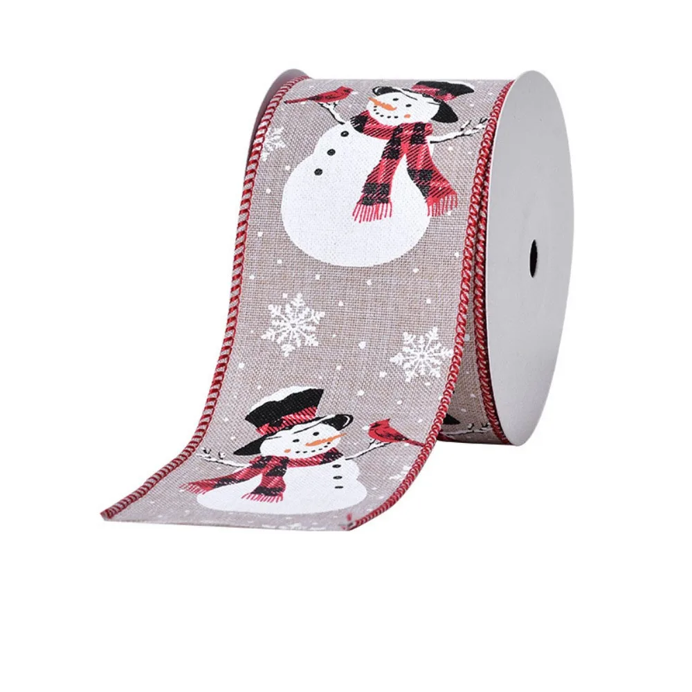 

9Metres/roll Cartoon Christmas Ribbons Christmas Tree Snowflake Gift Wrapping Ribbons Decorative Snowman Gift Packing Ribbons
