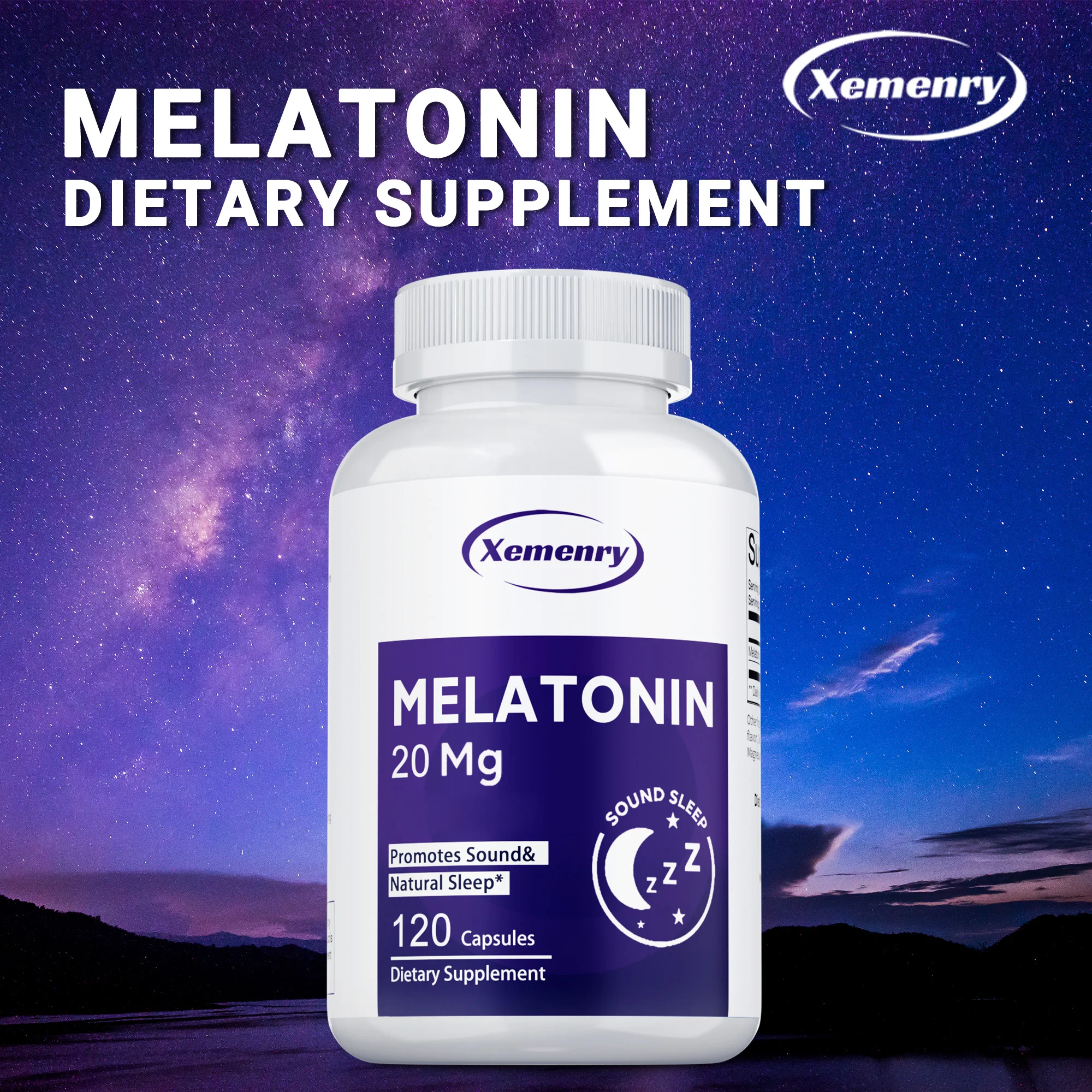 

Melatonin 20 Mg - Fall Asleep Faster, Reduces Anxiety, Improve Mood, Improve Sleep Quality, Increase Energy, Regulate Rhythm
