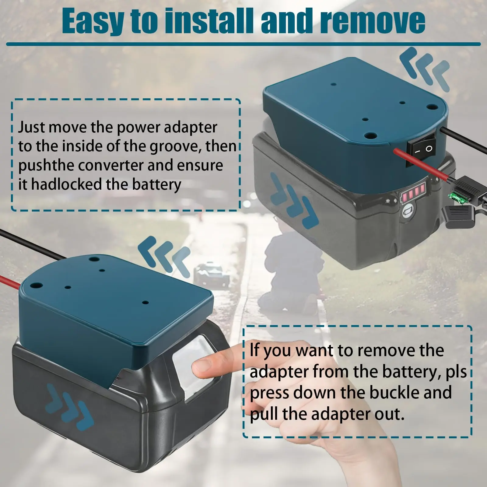 Zewnętrzny adapter akumulatora konwerter do akumulatora Makita 14 V/18 V DIY skrzynka na elektronarzędzia Mod zestaw akcesoriów do wtyczki przedłużacz elektryczny nowość — zdjęcie produktu 5