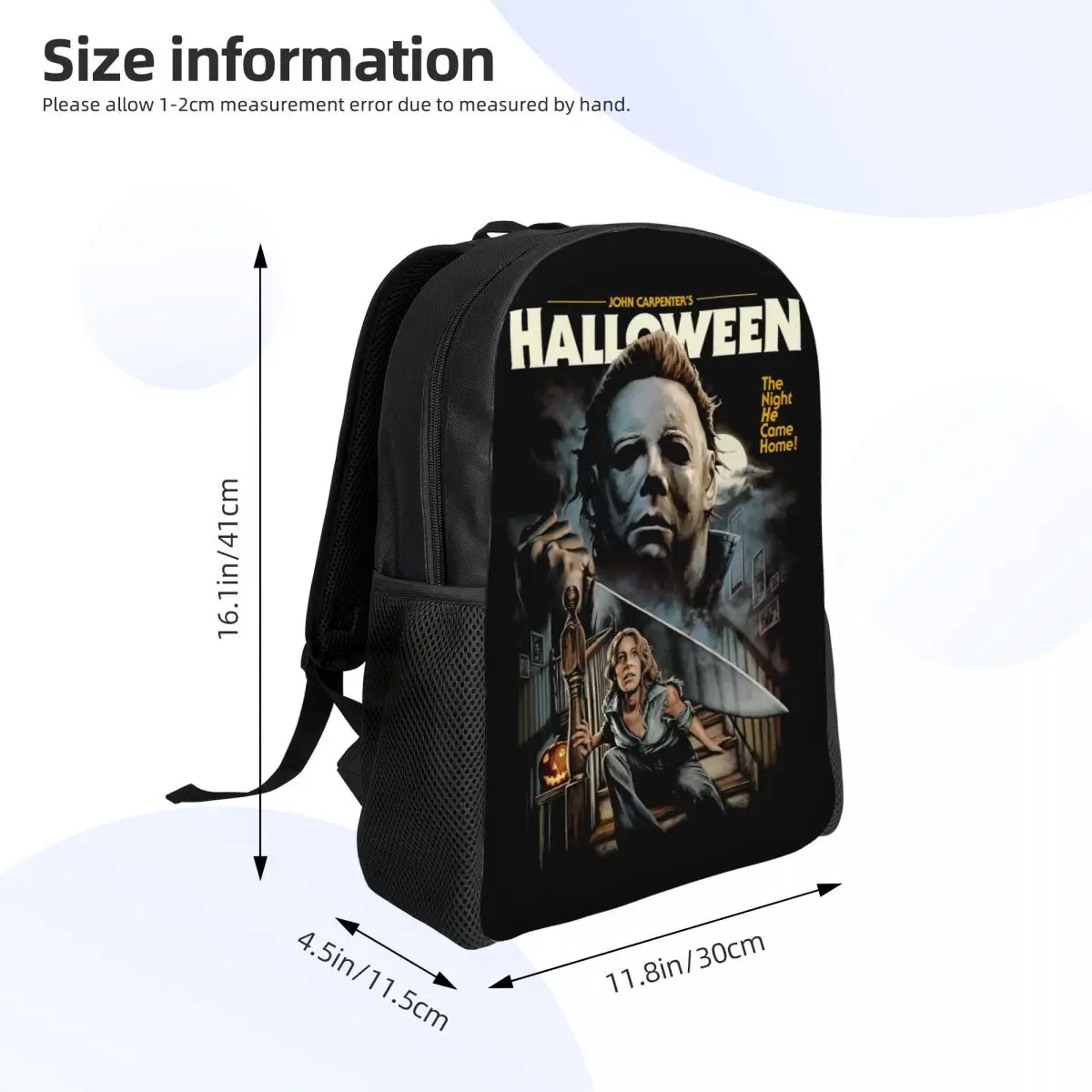 Dostosowane Halloween Michael Myers Plecak podróżny Kobiety Mężczyźni Szkoła Laptop Bookbag Horror Film College Student Torby na co dzień