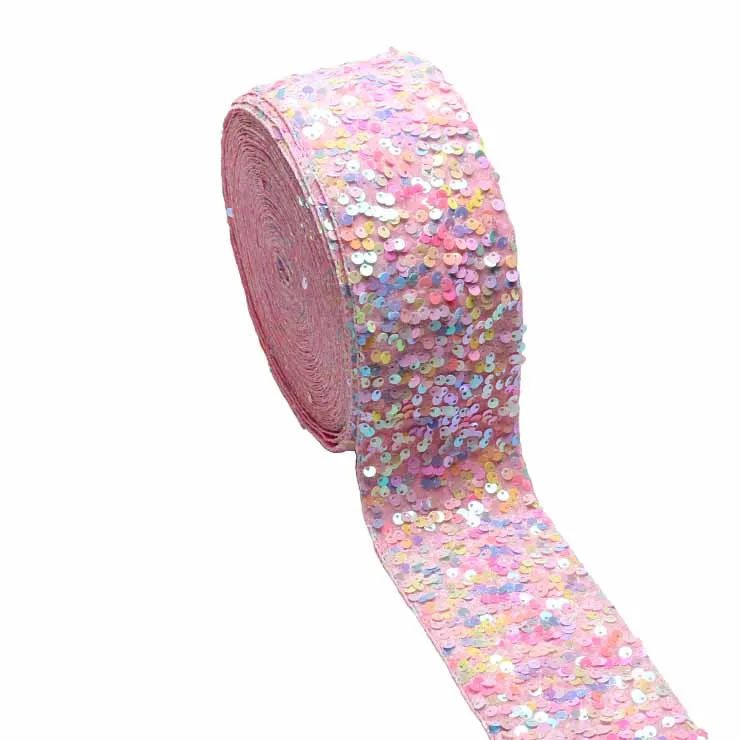 Hot Sale Velvet Sequin Ribbon 3inch 75mm DIY for Hairbows Craft Materials 20yards/lot