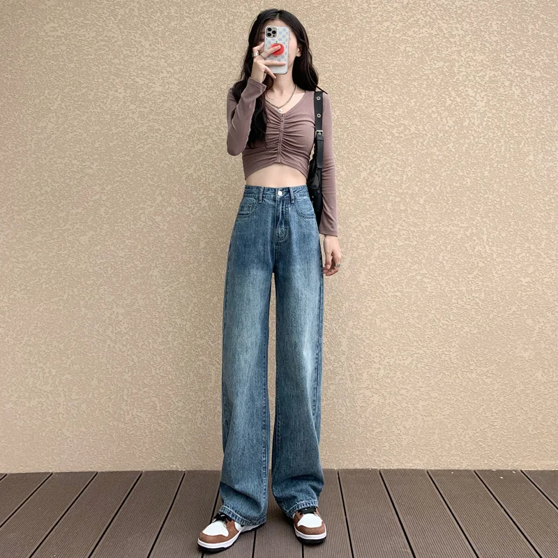 Vintage Clothes Female Clothing Denim Baggy Jeans Woman High Waist Women's Jeans 2023 Trend Korean Fashion  Newjeans Pants