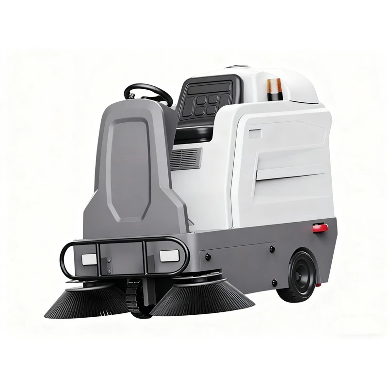 M2 outdoor electric riding sweeper with 60 liter water tank, suitable for hard road cleaning rails
