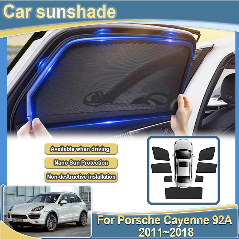

Для Porsche Cayenne 92A E2 2011 2012 2013 2014 2015 2016 2017 2018 Автомобильный солнцезащитный козырек, блокирующий свет шторы, автомобильные аксессуары