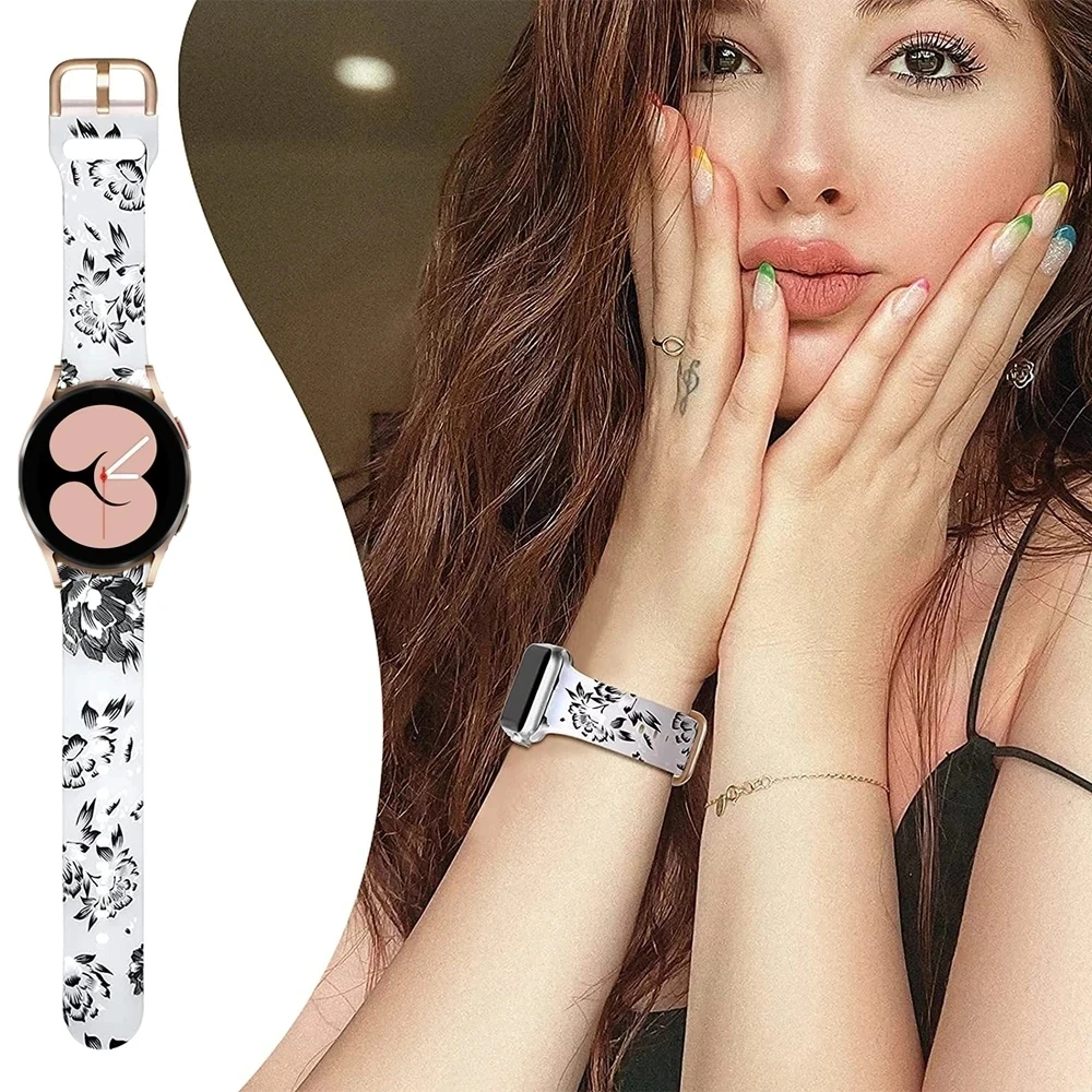 20mm Silicone Strap Watch 6 40 44mm/Classic 43/47mm Sport Smartwatch For Samsung Galaxy Watch 4/5 40/44mm Classic 46/42mm Bands