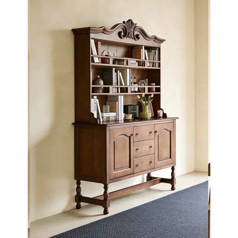 Yasong New Chinese Style Tableware Cabinet Household Kitchen Storage Cupboard Dining Room Dustproof Multi-layer Dish Locker