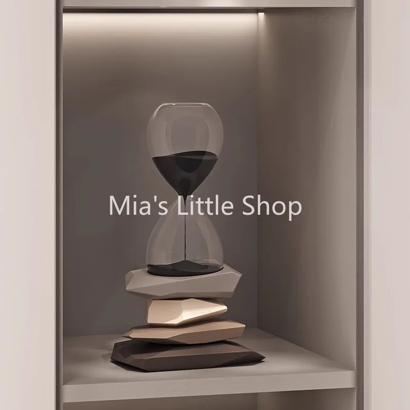 Modern simple stone to run hourglass timer porch ornament creative home decoration children's birthday gift