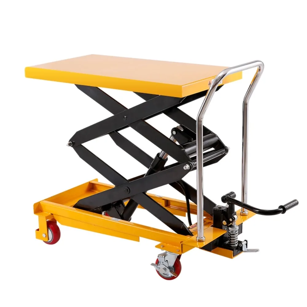 

Mobile manual hydraulic lifting platform car small elevator scissors fixed electric flat cart