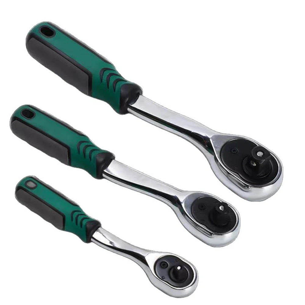 72 Tooth Quick Ratchet Wrench 1/2 1/4 3/8 3 Size Flying Wrenches Two-way Socket Wrench Repair Tools for For Vehicle Bicycle