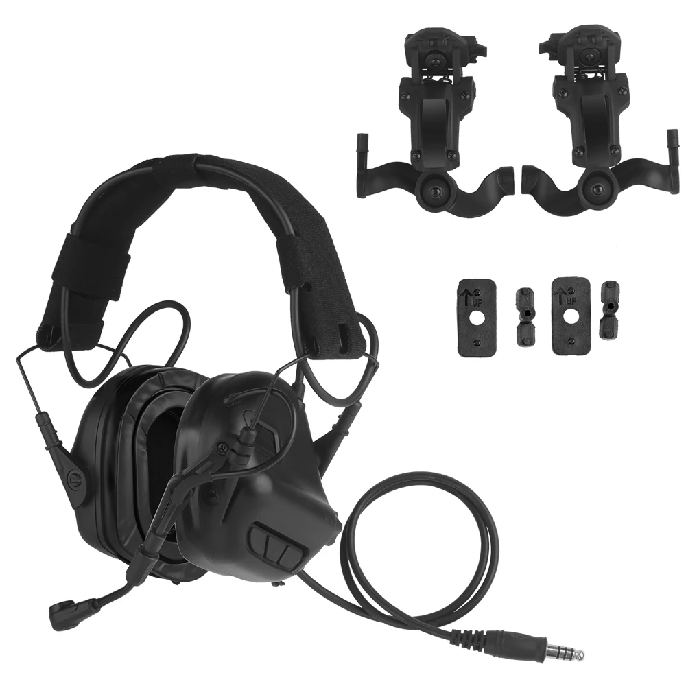 

Tactical Pickup Noise Reduction Communication Headset Shooting Hearing Protection Headset Adjustable Airsoft Helmet Accessories