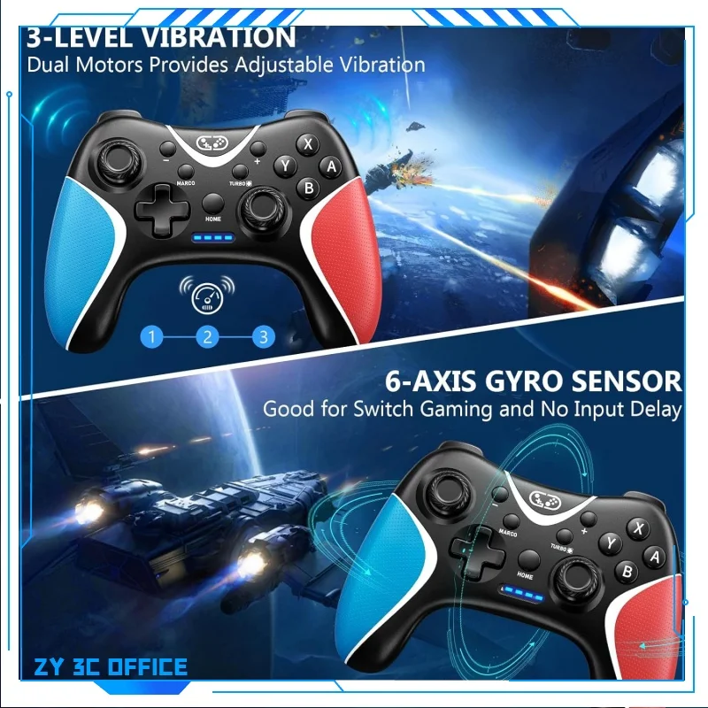 2024new Switch Gamepad Custom Back Key Programming Wireless Bluetooth Controller  Suitable  Android Mobile Device pc gamer