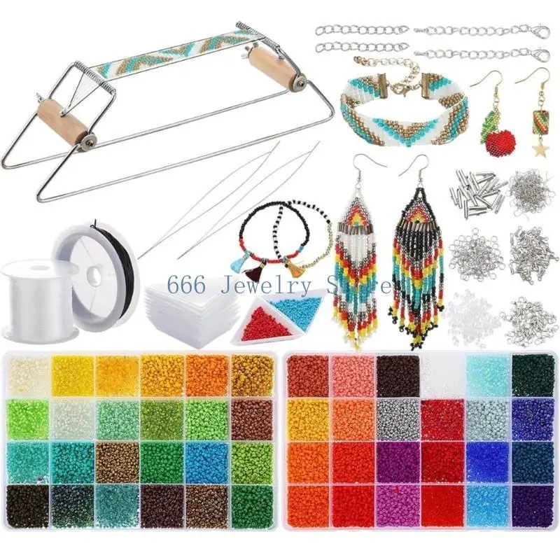 F2TD Beading Loom Bead Weaving Keving Gewelry Tool Tool สำหรับกำไลและสร้อยคอ