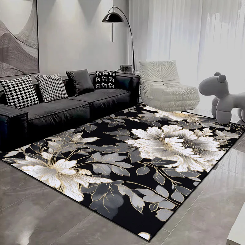 

Modern Flower 3D Carpet Living Room Sofa Easy Clean Rugs Large Bedroom Decoration Bedside Rug Customizable Lounge Floor Mat