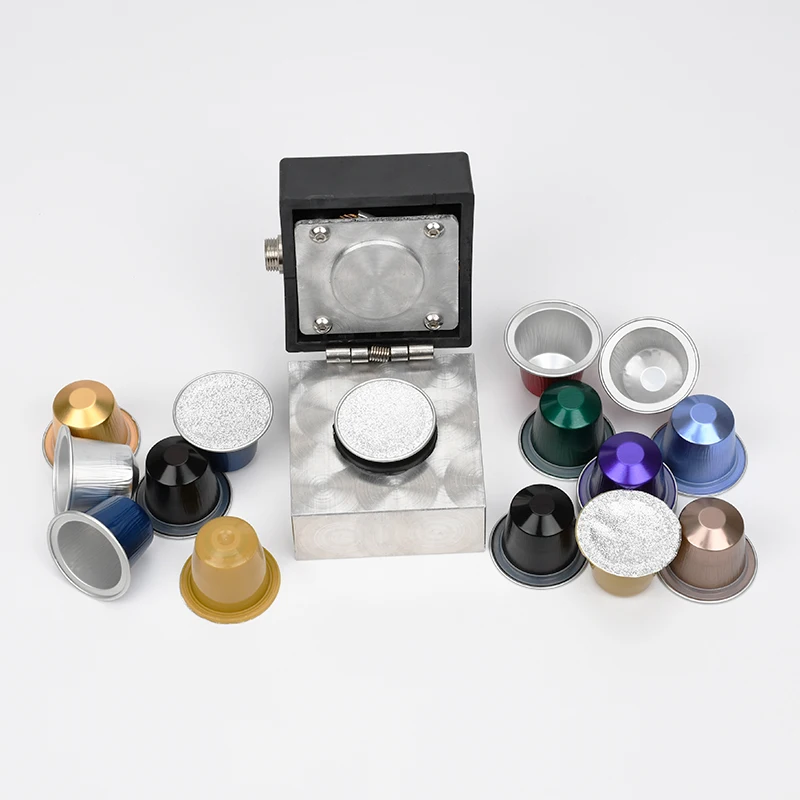Mini Manual plastic cup aluminium foil disposable empty nespresso coffee pod sealer capsule heat sealing machine