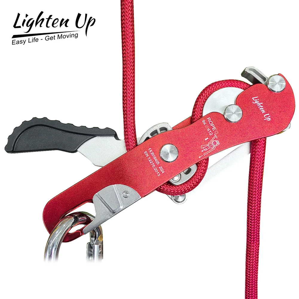 Professional Self-braking Descender 150kg Belay Device For Rock Climbing Tree Rigging Gear 9-12mm 100M Single Rope