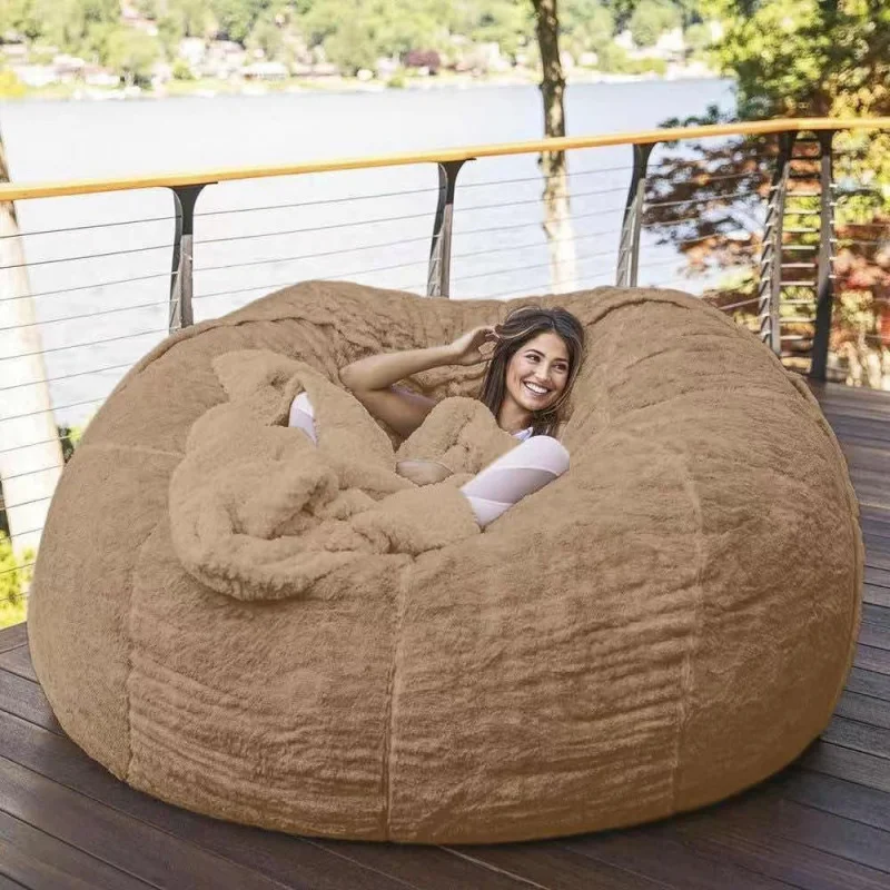 Lazy Sofa Sponge Bed Bean Bag Double Three Bedroom Plush Bean Rice Fabric Recliner Coat