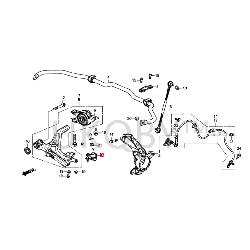 51220TEAT01 Adequado para Ho nd a Civic Cabeça esférica do braço inferior dianteiro Cabeça esférica suspensa abaixo