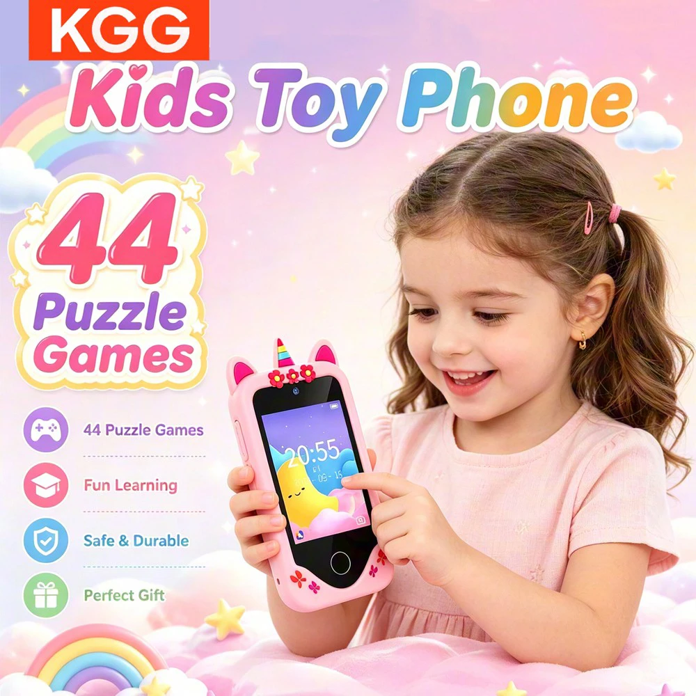 子供用スマートフォントイ-28インチ-カメラ付き-40種類以上のパズル＆abc学習ゲーム-キッズ習慣トラッカー-誕生日クリスマスプレゼント-男の子女の子向け
