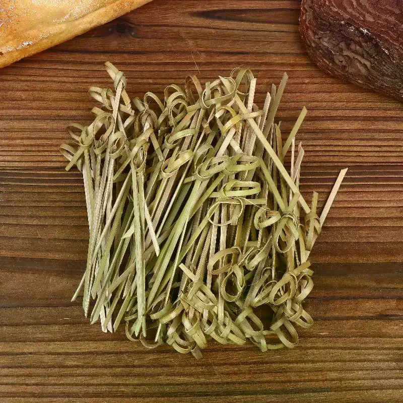 Pack of 100/200 Twist-end Bamboo Knot Skewers for BBQ, Sandwiches & Appetizers