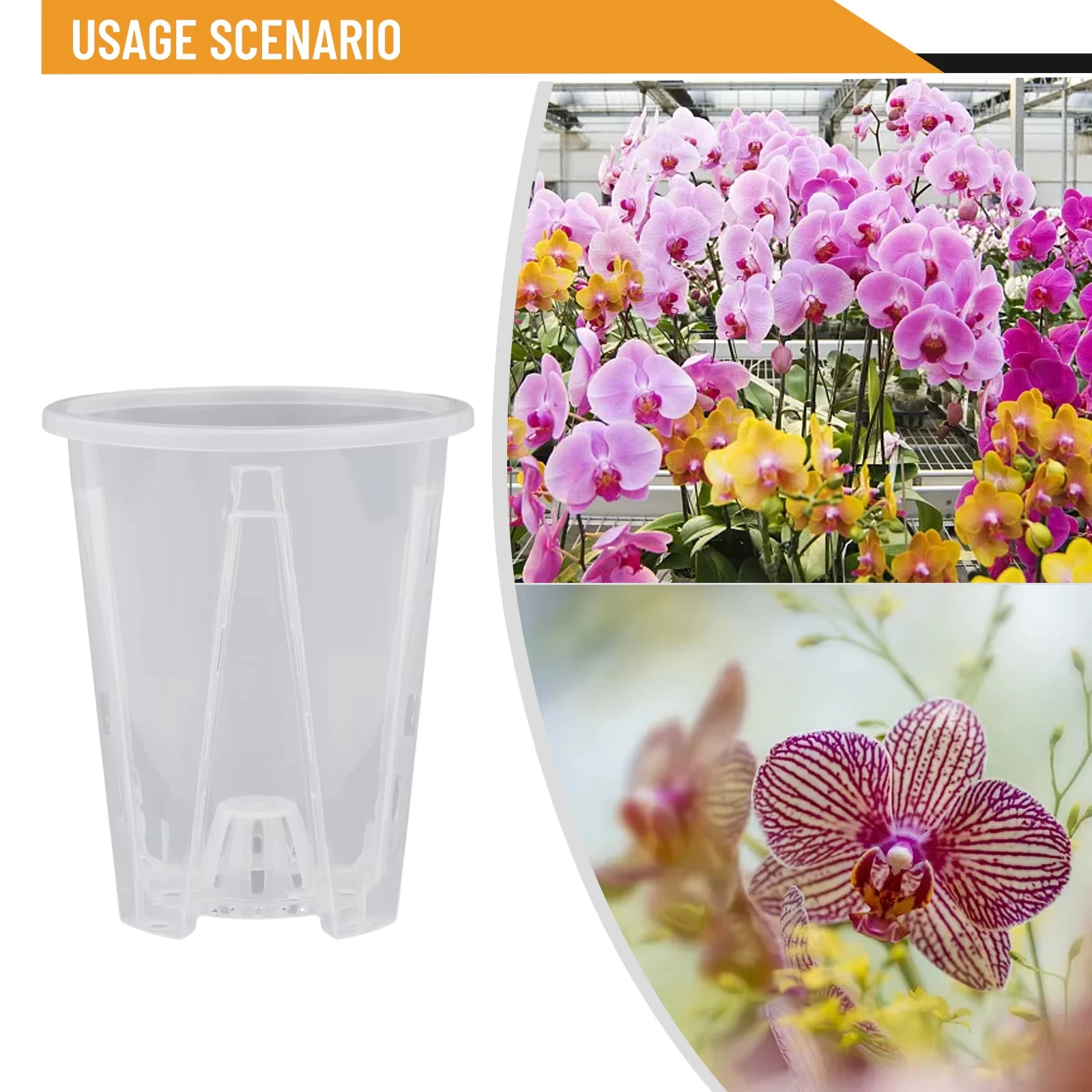 Orchid Potting Mix - Clear Plastic Root Control Orchid Pots