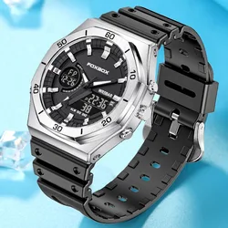 LIGE Dual Digital Display Watches for Men Casual Sport Chronograph Eletronic Wristwatch Silicone Waterproof Luminous Male Clocks