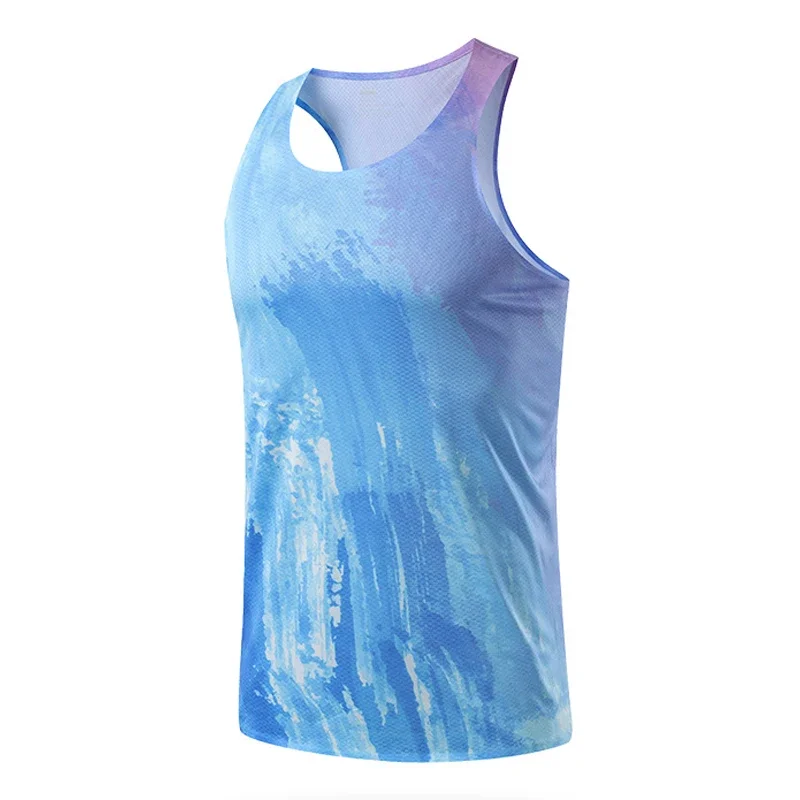Men's Sports Vest Marathon Running Sleeveless Quick Drying Vest Ultra Light Track Field Polyester