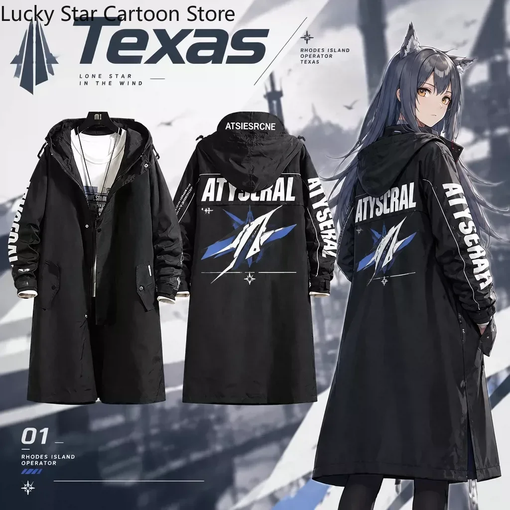 Game Arknights  Texas Cosplay Long Trench Coat Jacket Fashion Casual Cool Unisex Windbreaker Clothing Halloween Gift Role Play